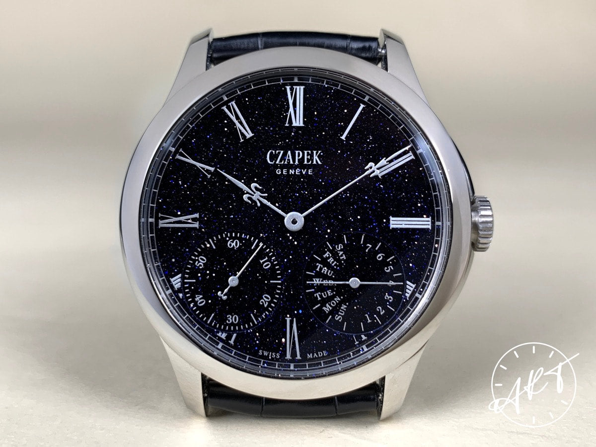 Czapek Quai des Bergues Midnight Blue Aventurine Dial SS Manual Ltd Watch w/ B&P