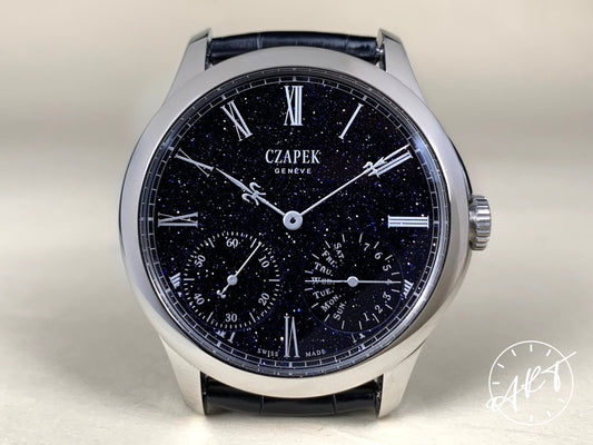 Czapek Quai des Bergues Midnight Blue Aventurine Dial SS Manual Ltd Watch w/ B&P