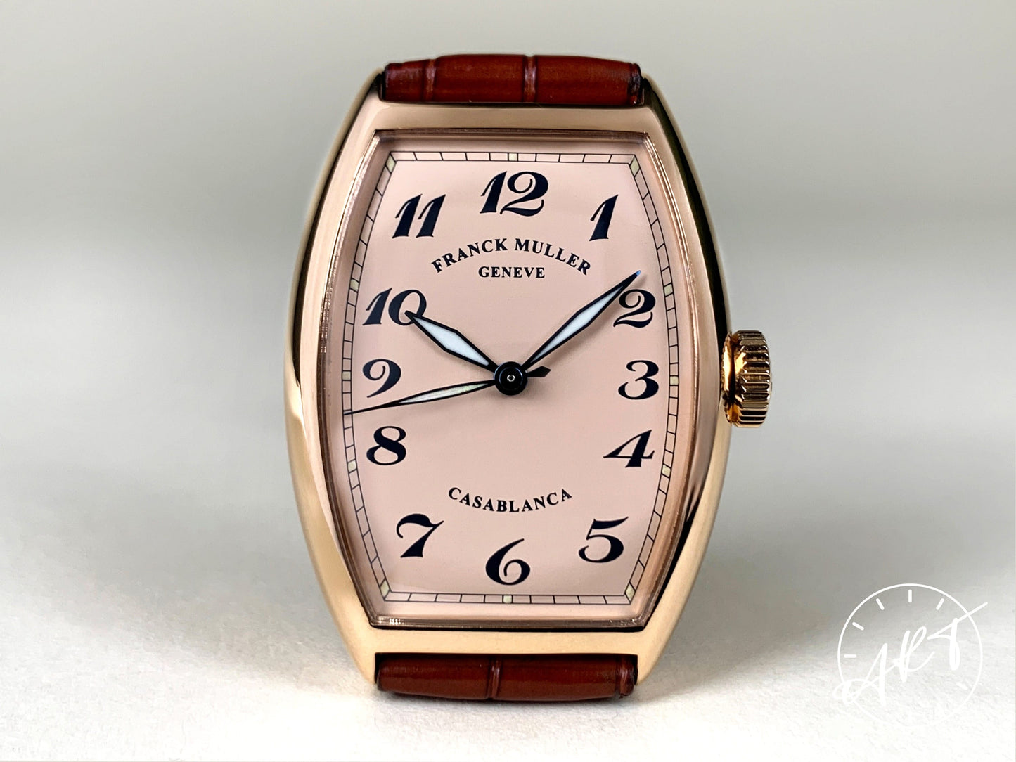 Franck Muller Cintrée Curvex Salmon Dial 18K Rose Gold Automatic Watch w/ B&P