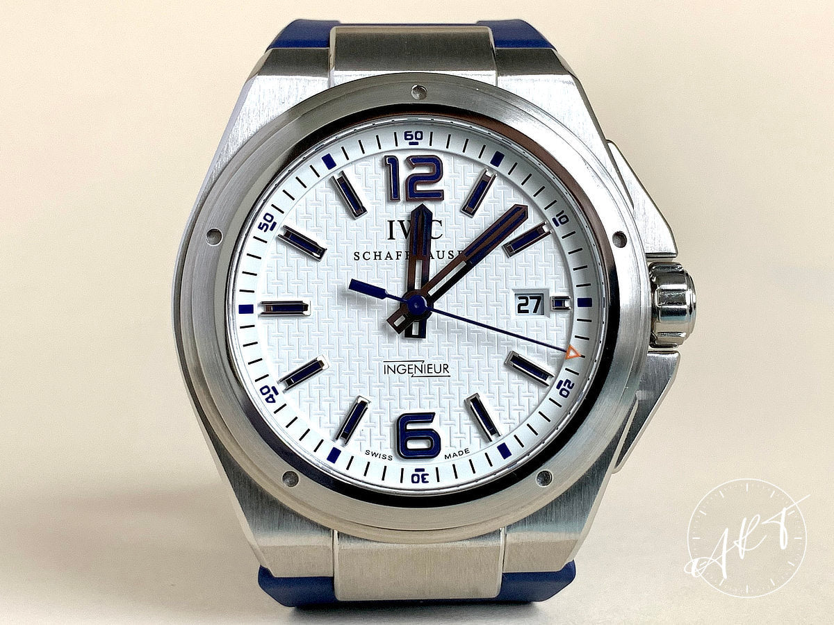 IWC Ingenieur White Dial SS Auto Mission Earth Plastiki Ltd Watch IW323608 w/ BP