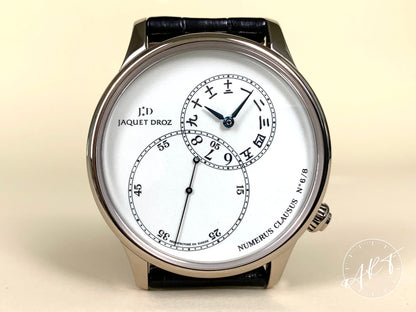 Jaquet Droz Grande Seconde White Enamel Dial 18K WG Chinese Numerus Ltd Watch BP