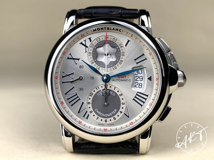 Montblanc Star 1906 Chrono GMT Silver Dial SS Anniversary Ltd Watch 36909 BP