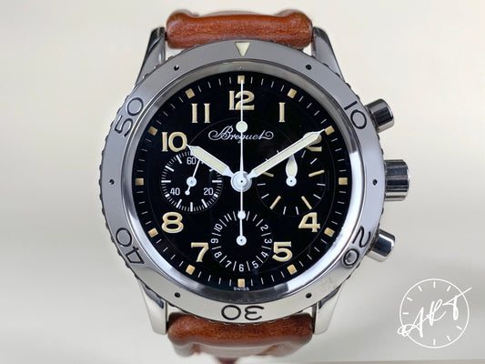 Breguet Type XX Aeronavale Black Dial Gorgeous Patina SS Pilot Watch 3800 BP