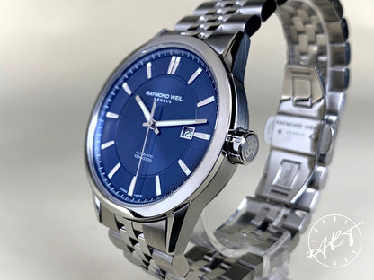 Raymond Weil Freelancer Classic Blue Dial Stainless Steel Auto Watch in FULL SET