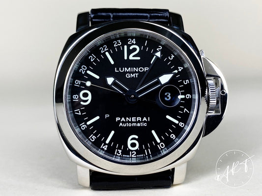 Panerai PAM 63 Luminor GMT Central Seconds Black Dial SS Diver Watch PAM00063 BP