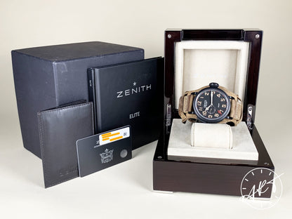 Zenith Pilot Type 20 GMT Black DLC-Coated Titanium Auto 1903 Ltd Ed Watch w/ B&P