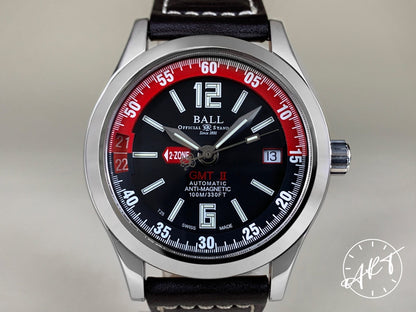 BALL Engineer Master II GMT Black & Red Dial Stainless Steel Auto Watch GM1032C