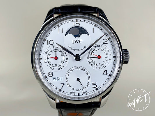 IWC Portuguese Perpetual Calendar Silver Dial SS Auto Ltd Watch IW502308 w/ B&P