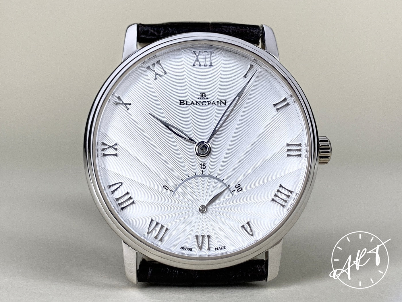 Blancpain Villeret Ultra Slim Retrograde Second Silver Dial 18K WG Auto Watch BP