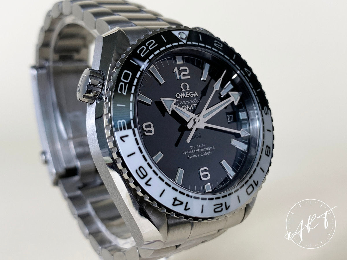 Omega Seamaster Planet Ocean GMT Black Dial SS Auto Diver Watch w/ B&P