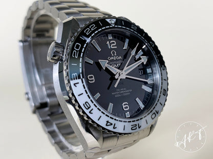 Omega Seamaster Planet Ocean GMT Black Dial SS Auto Diver Watch w/ B&P