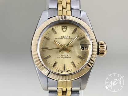 1991 Tudor Princess OysterDate Gold Dial 18K Gold & SS Ladies Watch 92313