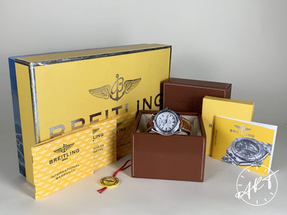 Breitling Headwind Day-Date Silver Dial 18K WG Auto Pilot Watch J45355 w/ B&P