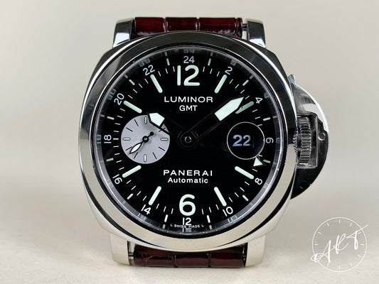 2002 Panerai PAM 88 Luminor GMT Black Dial Acciaio Auto Diver Watch PAM00088 BP