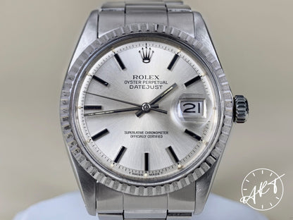 Vintage 1973 Rolex Oyster Perpetual DateJust Silver Dial SS Watch 1603 w/ 7836 Bracelet