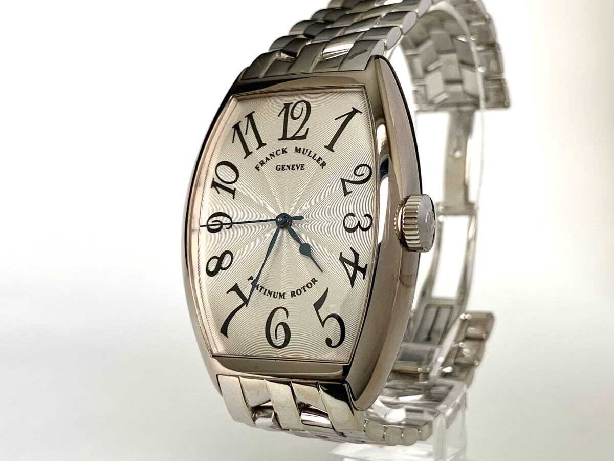 Franck Muller Cintree Curvex Guilloche Dial 18K WG Watch 5850 SC *18K WG Bracelet*