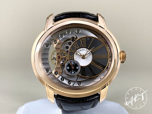 Audemars Piguet Millenary 4101 18K Pink Gold Oval Skeleton Watch w/Box