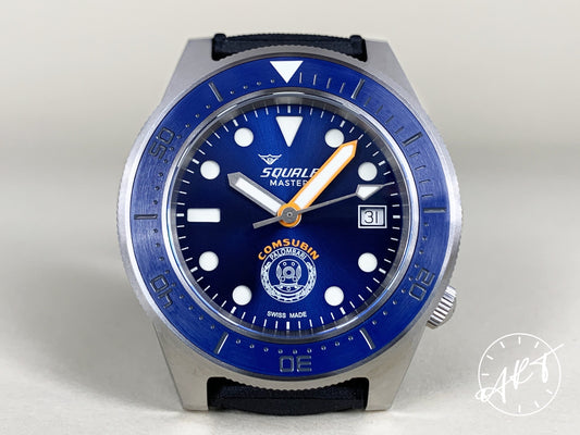 NEW Squale Blue Dial Titanium Master x Palombari Comsubin Italian Navy Diver Watch BP