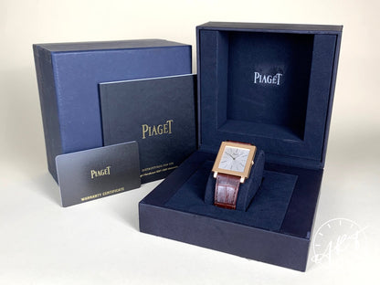 Piaget Altiplano Square Large Silver Dial 18K RG Manual Watch G0A32065 w/ B&P