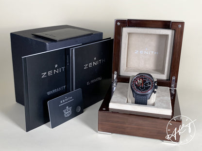 Zenith Chronomaster Carbon Fiber Dial Black Aluminum Auto Bullit Watch w/ B&P