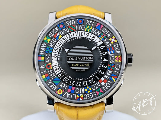 Louis Vuitton Escale Time Zone Worldtime Multicolor Dial SS Auto Watch Q5D20 BP