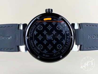 Louis Vuitton Tambour Black Dial PVD-Coated Stainless Steel Quartz Watch Q111Q