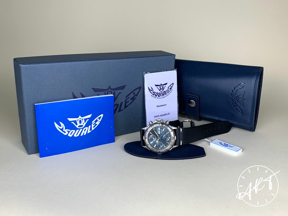 NEW 2020 Squale 20 ATMOS Corallo Chrono Blue Dial SS Auto Ltd Diver Watch w/ B&P