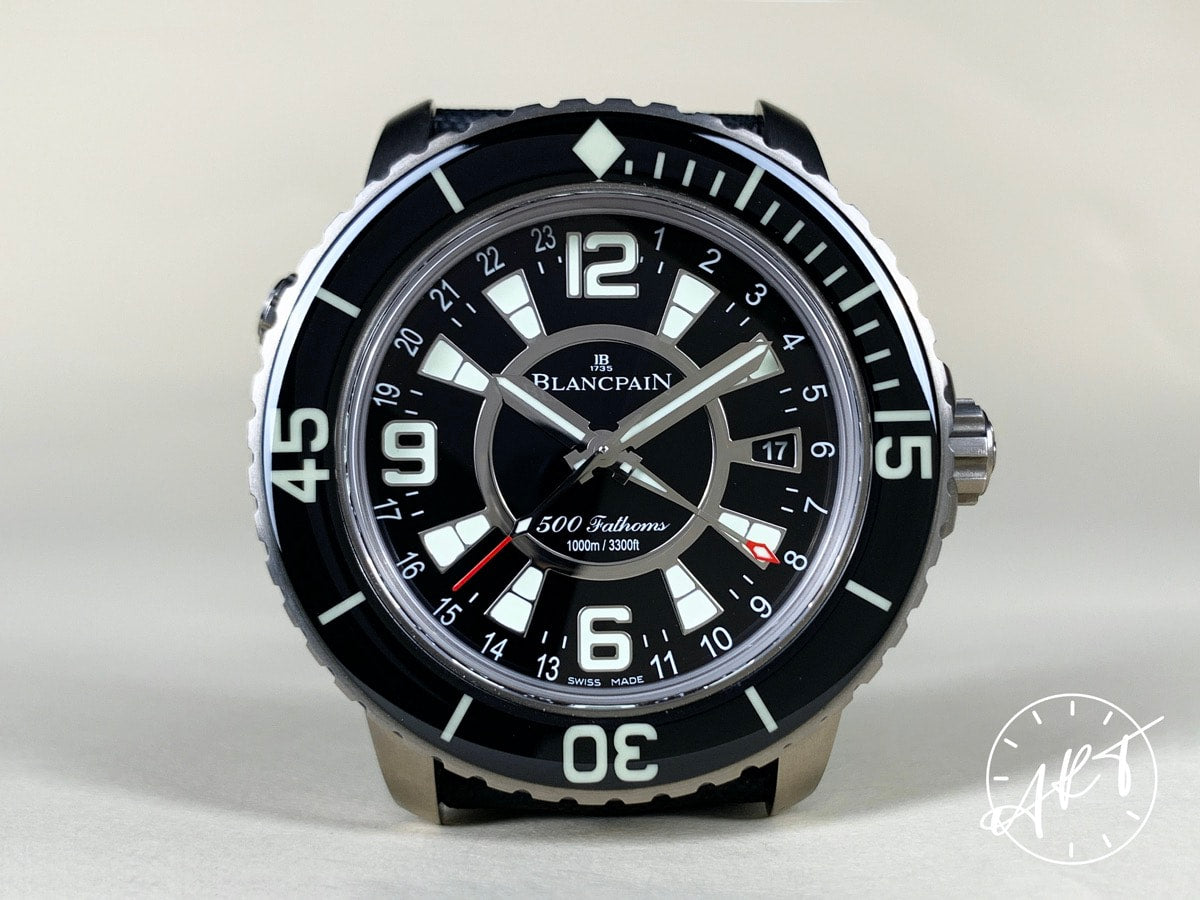 Blancpain Fifty Fathoms 500 Fathoms GMT Black Dial Titanium Ltd Watch 50021 BP