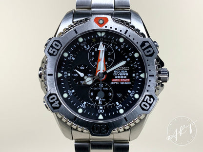 Seiko ScubaMaster 200M Professional Diver Black Dial SS Quartz Watch SLD005P1 BP