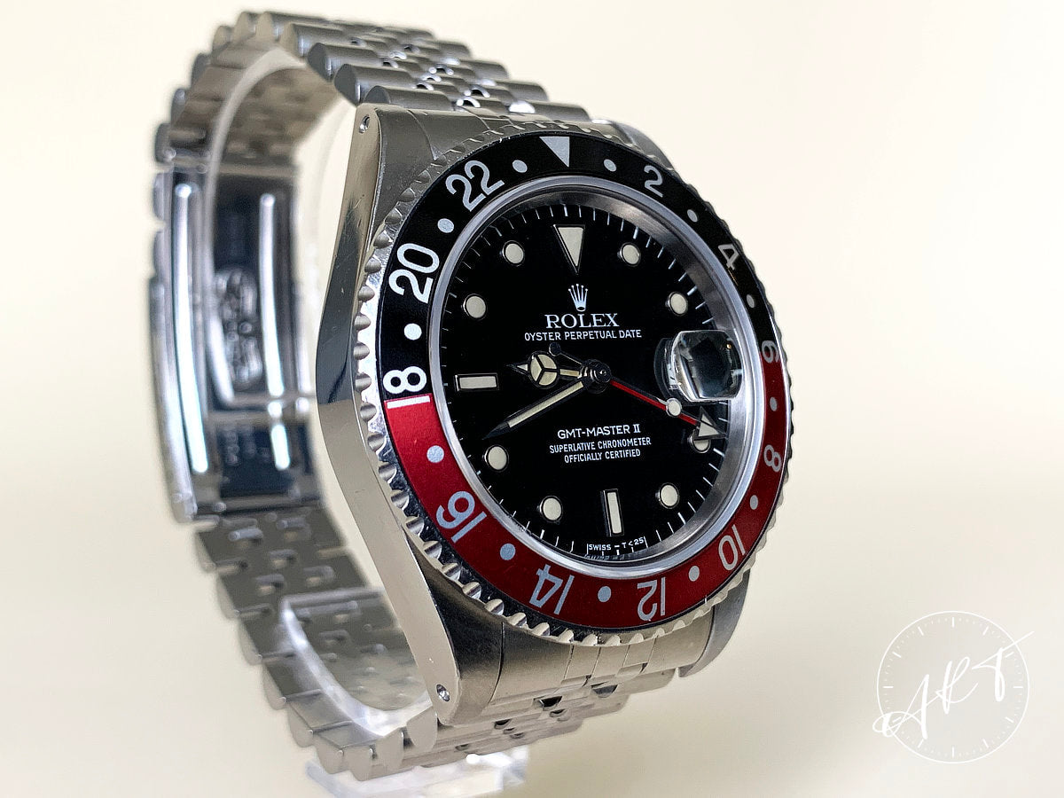 1985 Rolex GMT-Master II Coke Bezel “Sophia Loren” AKA “Fat Lady” Watch 16760 BP + Receipt