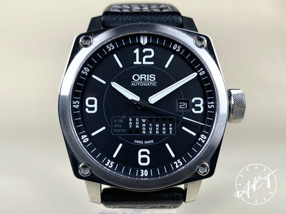 Oris BC4 Retrograde Day Black Dial SS Auto Pilot Watch w/ Box & Manual