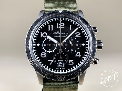 Breguet Type XXI Chronograph Black Dial Titanium Auto Pilot Watch 3810TI w/ Box