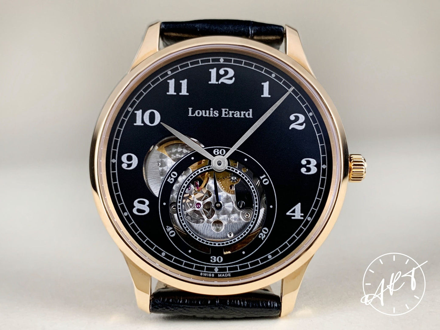 Louis Erard 1931 Black Dial 18K Rose Gold Manual Wind Watch 32217OR32