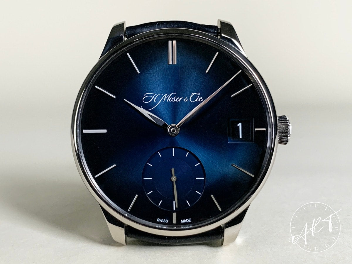 H. Moser & Cie. Venturer Big Date Blue Dial 18K WG Manual Watch 2100-0202 w/ B&P