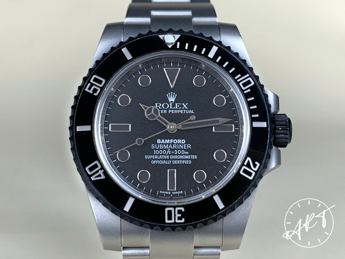 Rolex Submariner No Date Black Dial SS Auto Bamford Ltd Diver Watch 114060 w/ BP