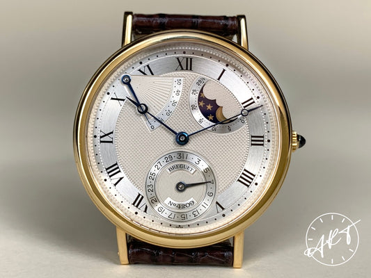 Breguet Classique Moonphase Silver Dial 18K Gold Auto Watch 3130BA in FULL SET