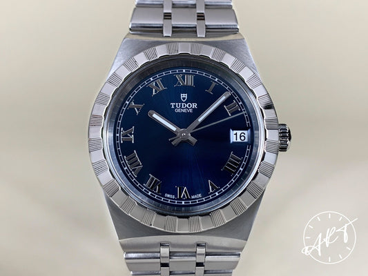 Tudor Royal Date 34 Blue Dial Stainless Steel Automatic Watch 28400 in FULL SET