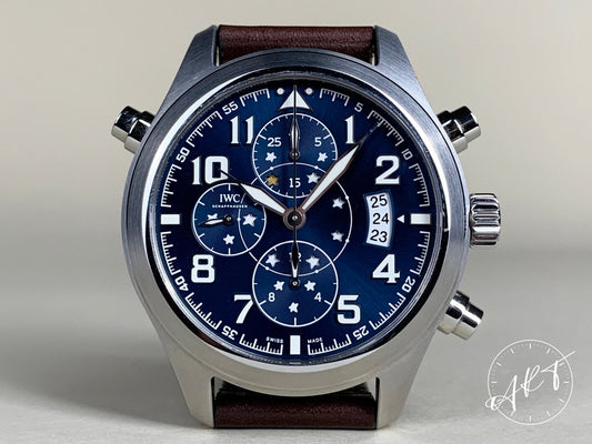 IWC Pilot's Double Chrono Blue Dial SS Le Petit Prince Ltd Watch IW371807 BP