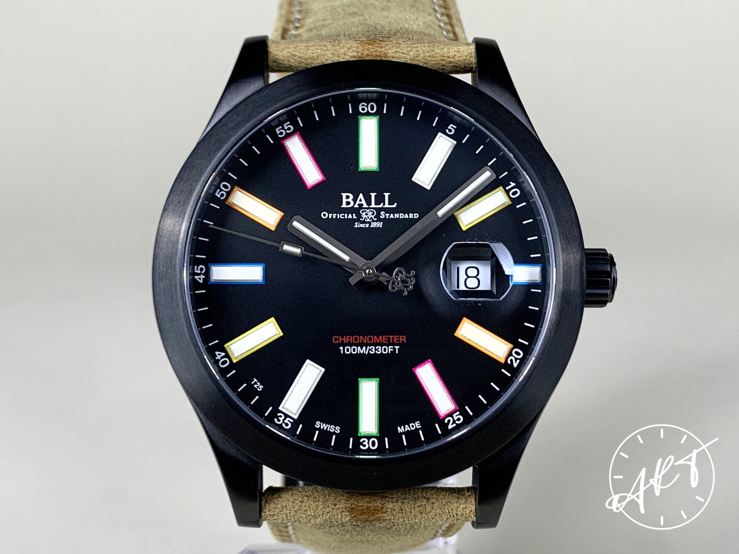 BALL Engineer II Rainbow Dial Black PVD-Coated SS Auto Watch NM2028C w/ B&P