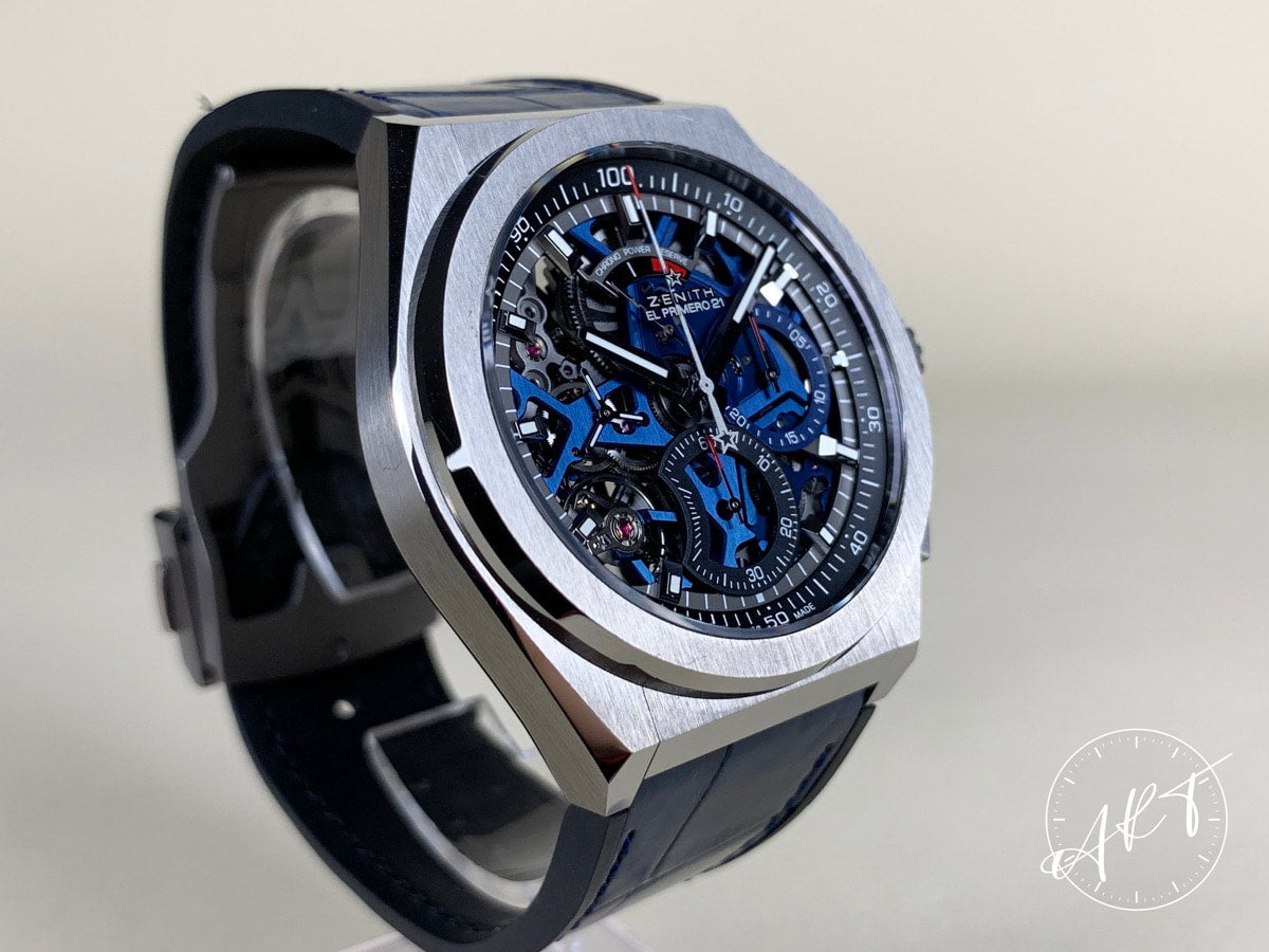 Zenith Defy 21 El Primero Blue Dial Titanium Auto Skeleton Watch in FULL SET