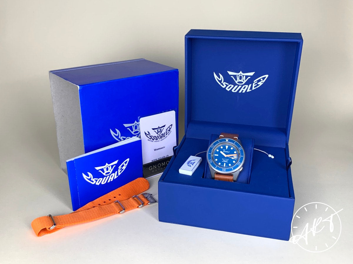 Squale 50 Atmos Blue Dial Stainless Steel Automatic Diver Watch 1521 in FULL SET