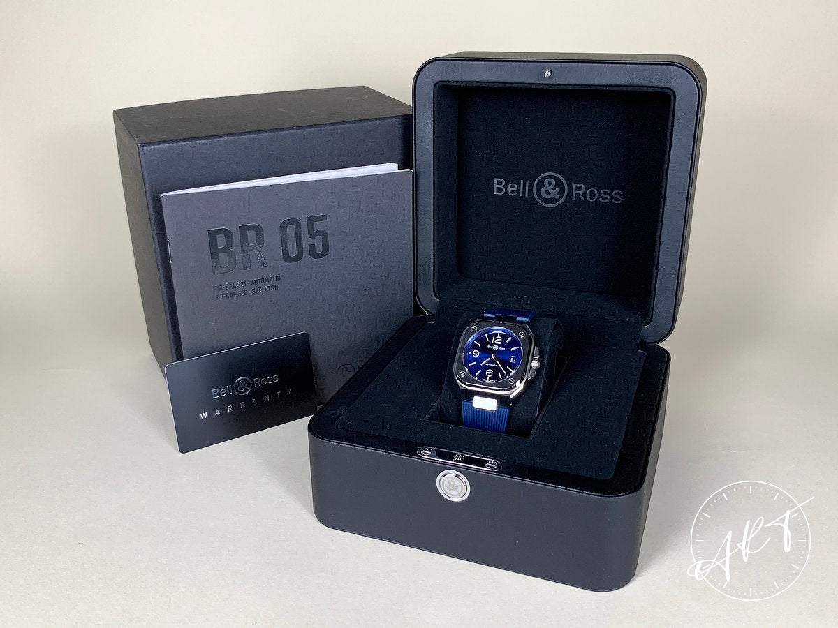 NEW Bell & Ross Diver Blue Dial Stainless Steel Auto Watch BR 05 in FULL SET