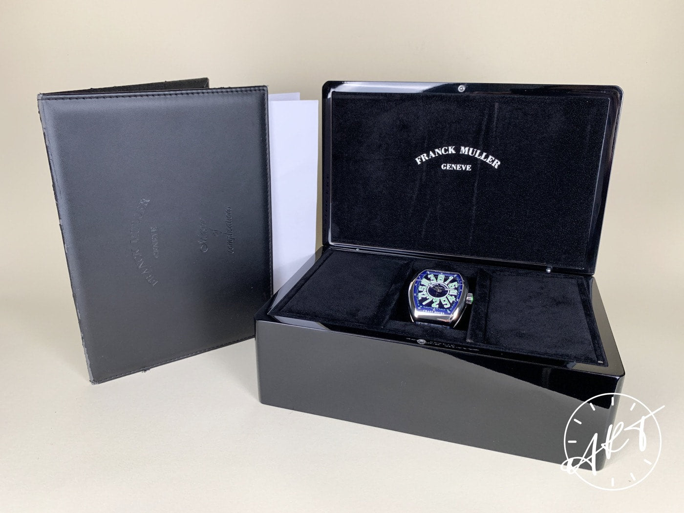 Franck Muller Vanguard Crazy Hours Blue Dial SS Auto Asia Ltd Watch V45 w/ B&P