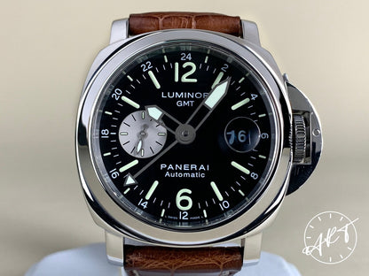 2003 Panerai PAM 88 Luminor GMT Black Dial Acciaio Auto Diver Watch PAM00088 BP