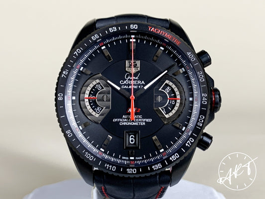 Tag Heuer Grand Carrera Chrono Black DLC Titanium Auto RS2 Watch CAV518B BP