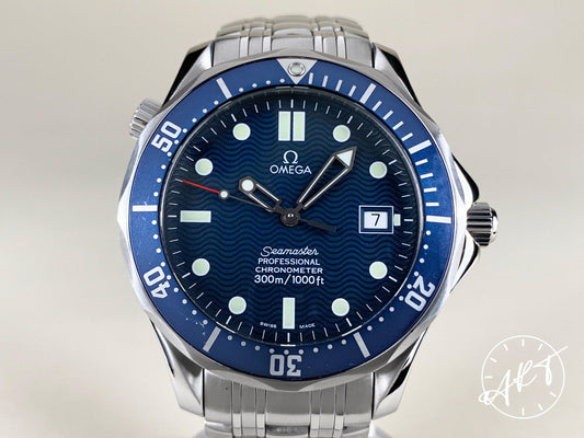 Omega Seamaster 300 Blue Wave Dial SS Auto James Bond Diver Watch 2531.80.00