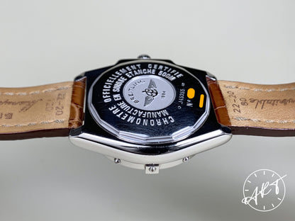 Breitling Headwind Day-Date Silver Dial 18K WG Auto Pilot Watch J45355 w/ B&P