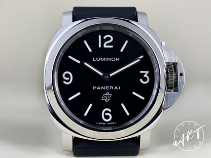 Panerai PAM 000 Luminor Base Logo Cal OP I Black Dial SS Watch PAM00000 BP