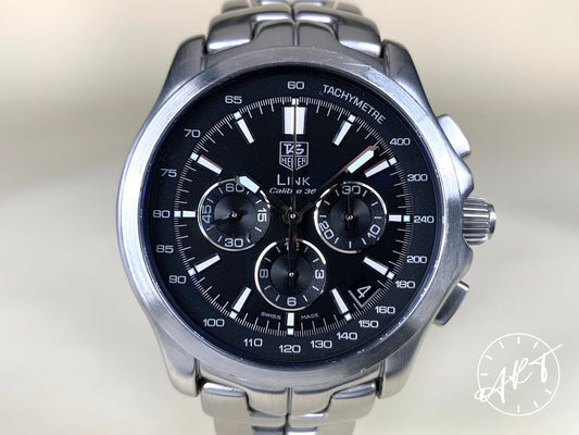 TAG Heuer Link El Primero Chronograph Black Dial SS Auto Watch w/ B&P