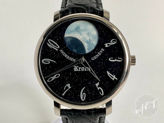 Krone x Andersen Genève La Grande Lune Midnight Blue Aventurine Dial 18K WG Ltd Watch BP